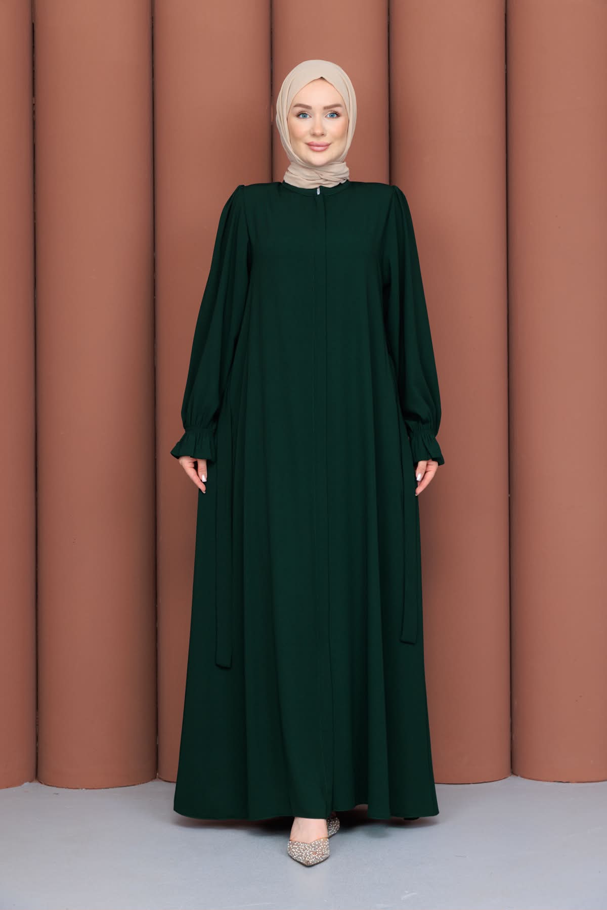 Yeşil Papatya Model Ferace // Elbise